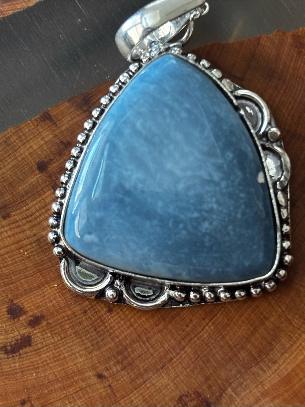 Artesian handcrafted necklace Sterling Silver Blue Aquamarine